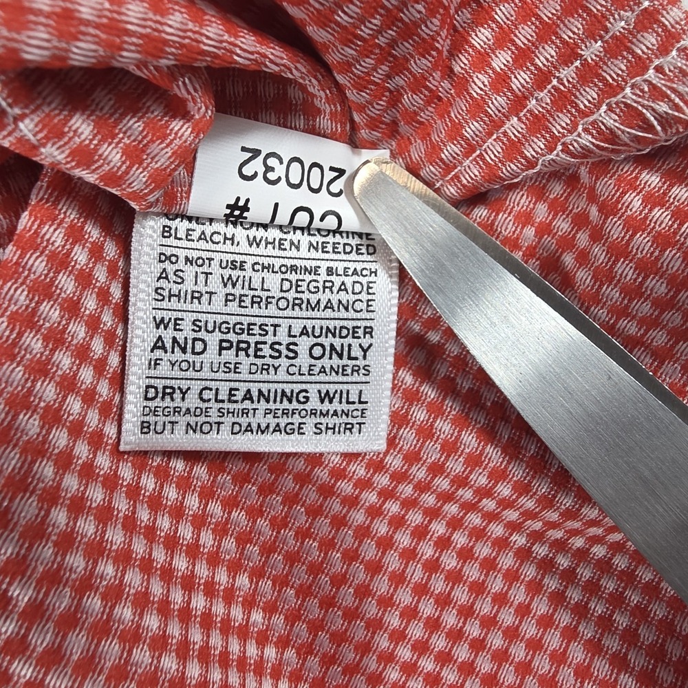 Mizzen Main‎ Shirt Mens 2XL Red Gingham Standard Long Sleeve Performance Stretch - Picture 6 of 9